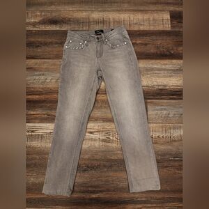Earl jeans, grey with embellished pockets, size 2